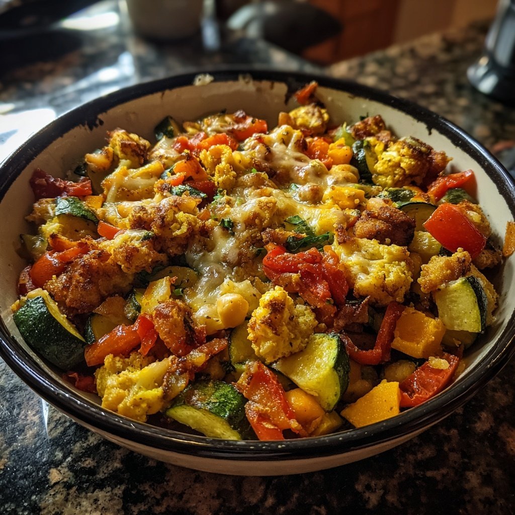 Baked Veggie Chickpea Skillet