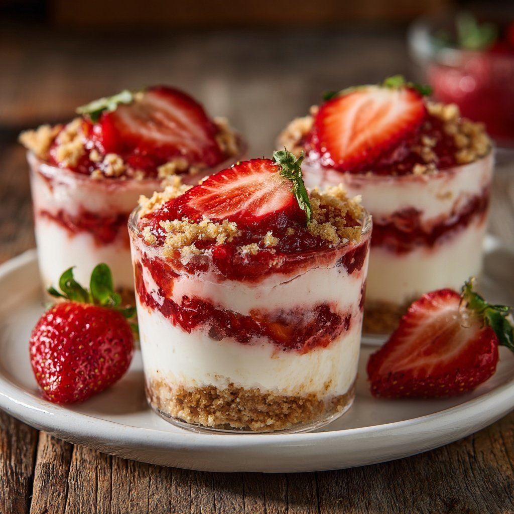 No Bake Strawberry Dessert Cups