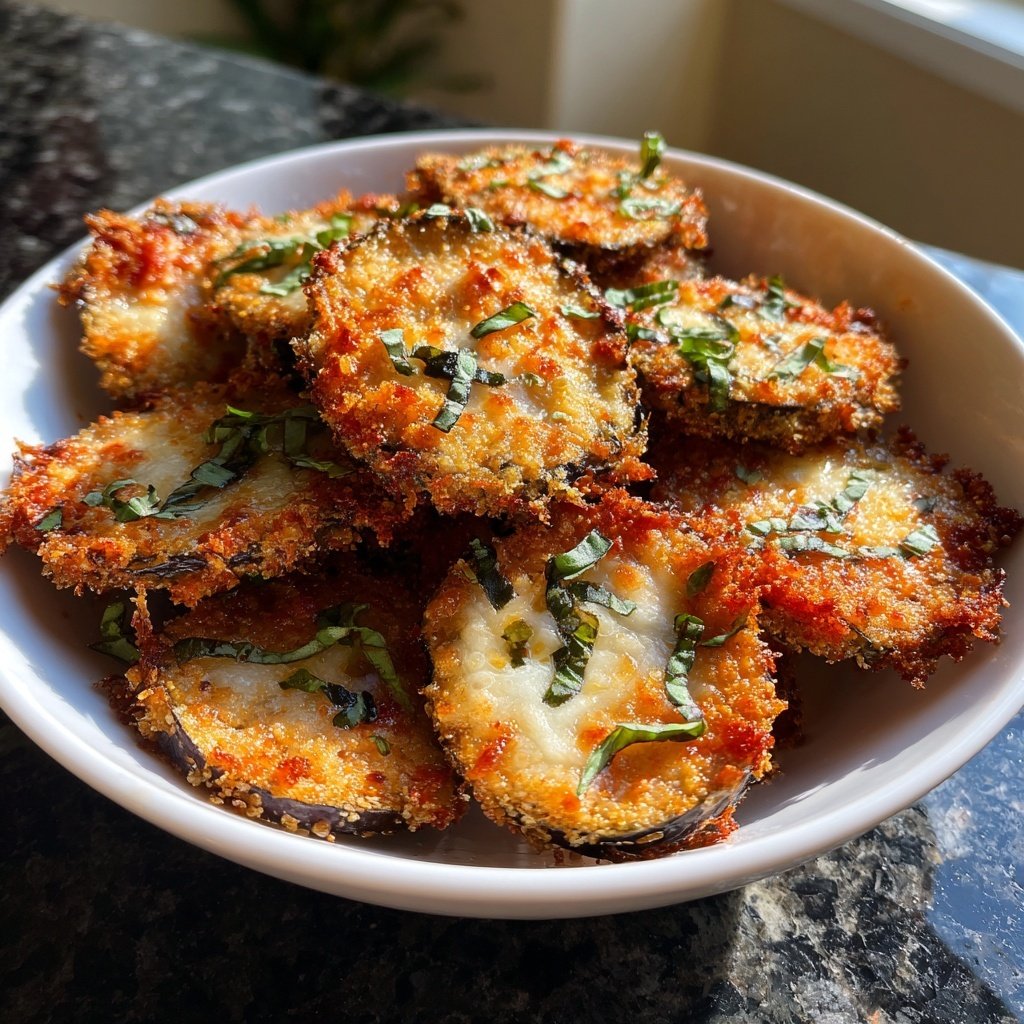 Crispy Eggplant Parmesan Chips