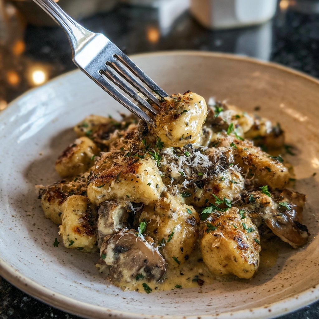Valentine Dinner Truffle Mushroom Gnocchi
