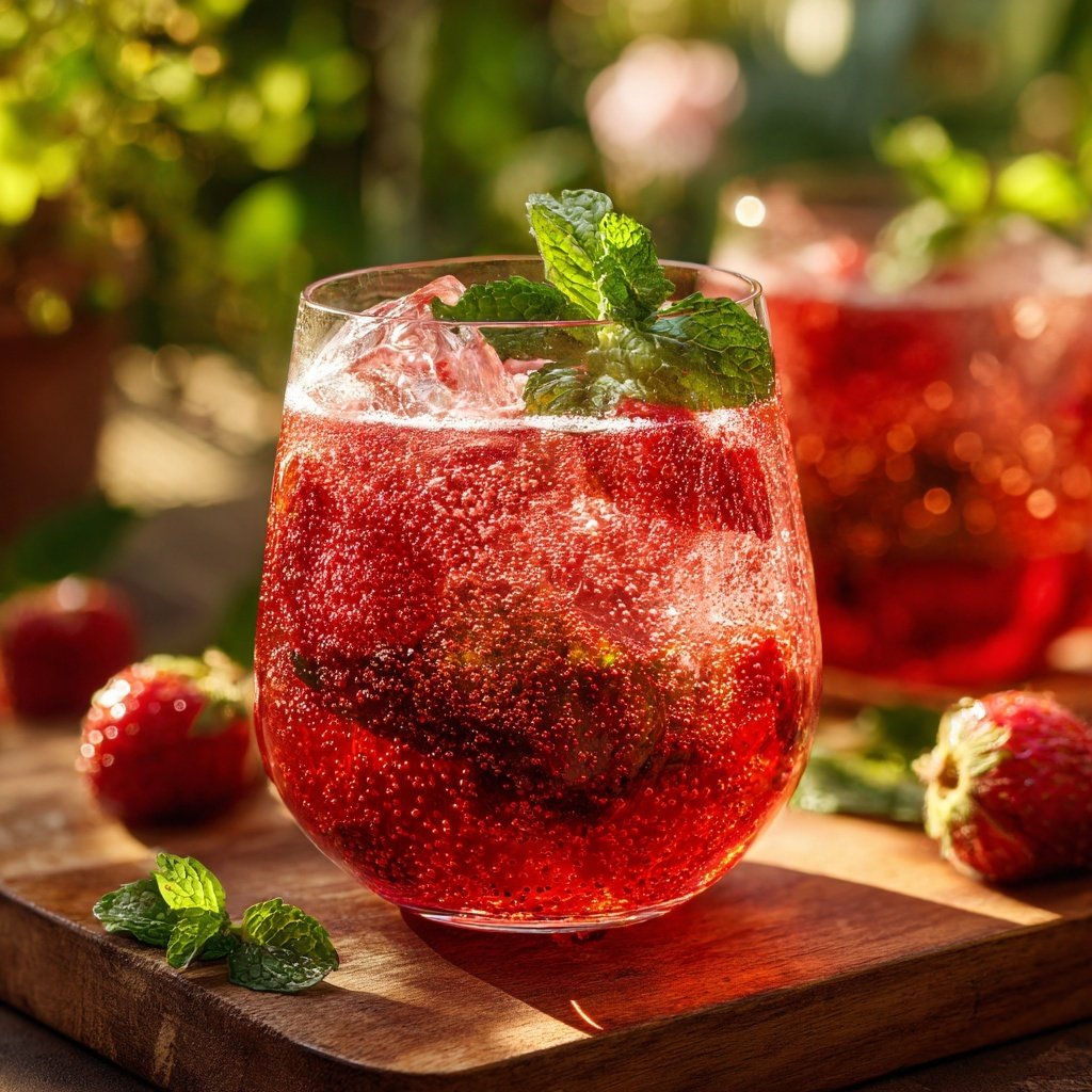 Sparkling Strawberry Spring Drink