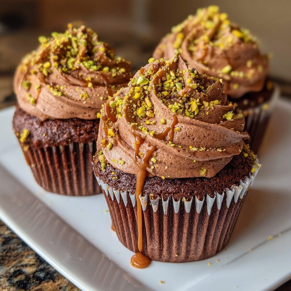 Chocolate Pistachio Cupcakes