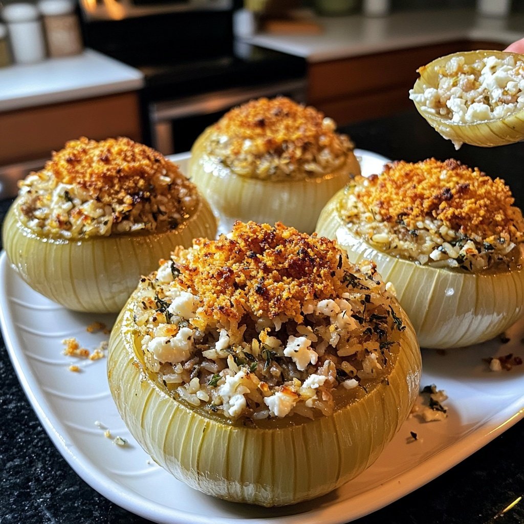 Greek Stuffed Onions