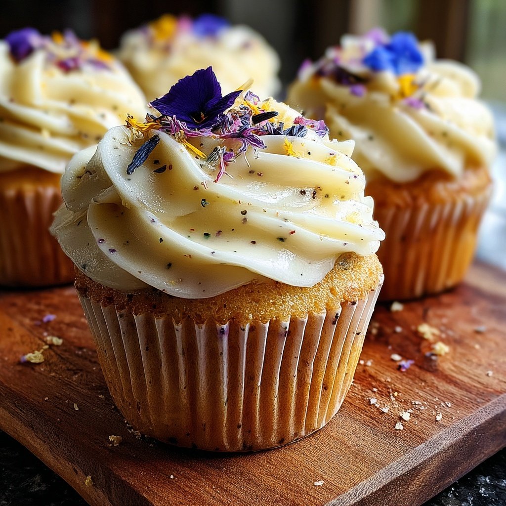 Soft Vanilla Bean Tea Cupcakes