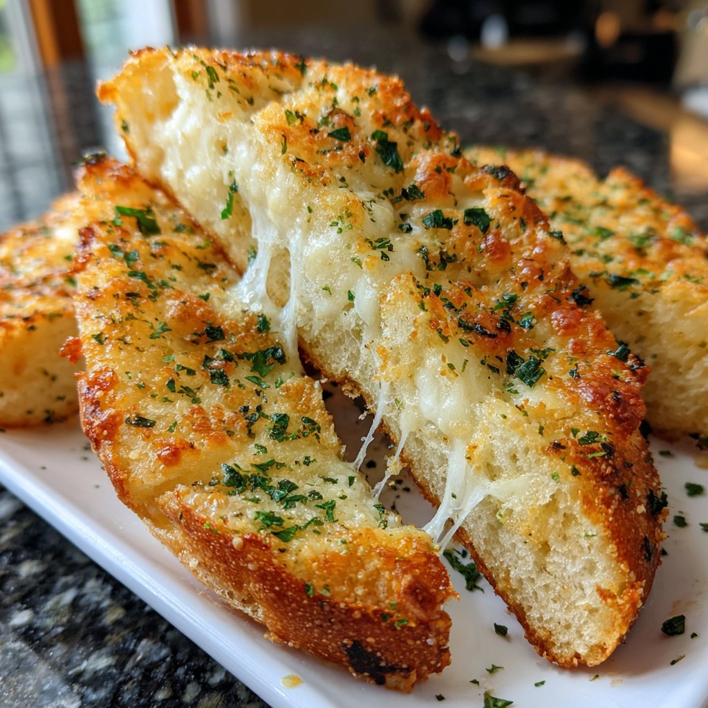 Super Bowl Appetizer Cheesy Garlic Bread