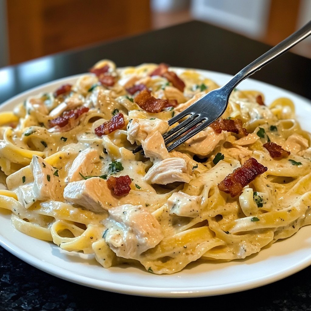 Creamy Chicken Bacon Ranch Pasta
