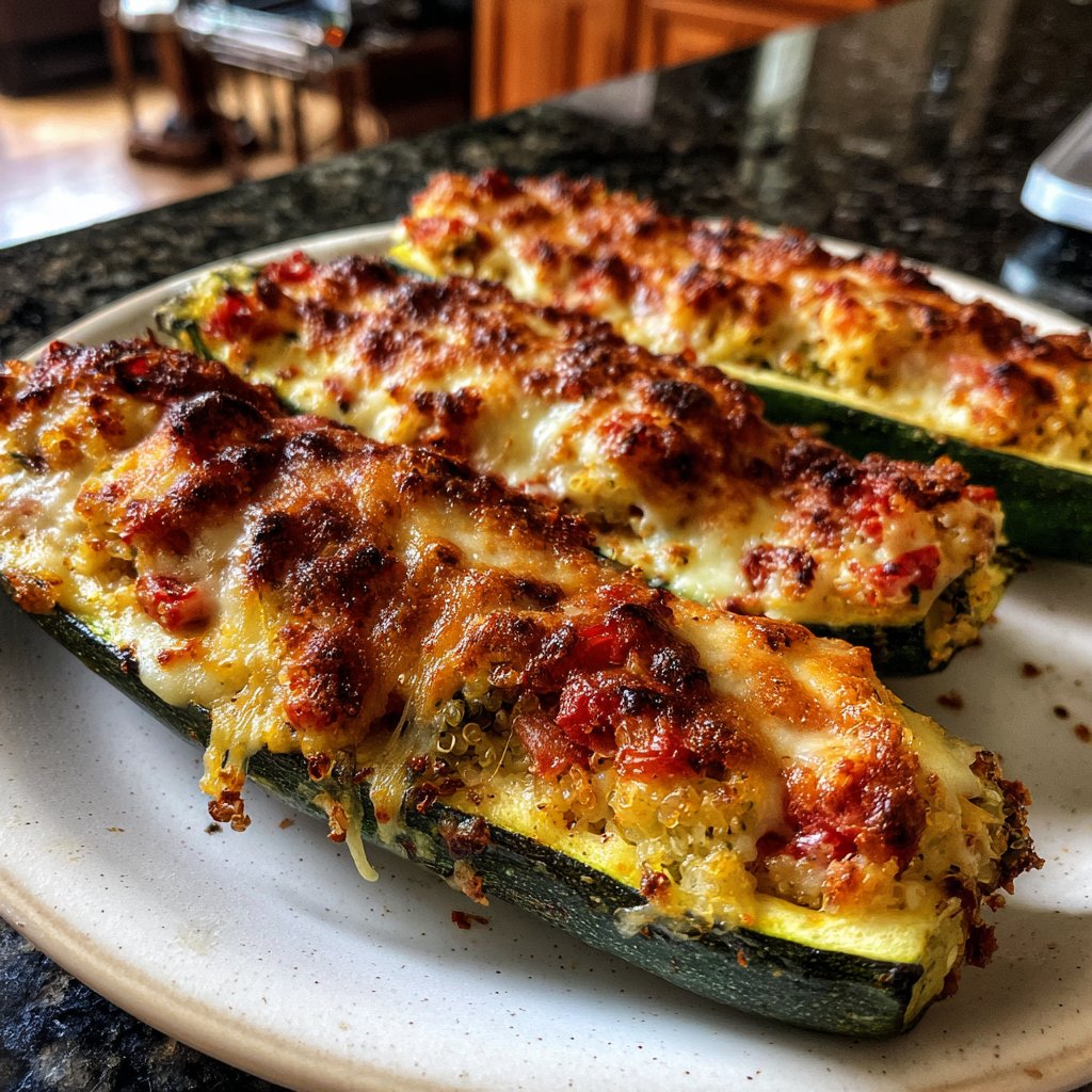 Baked Zucchini Veggie Boats